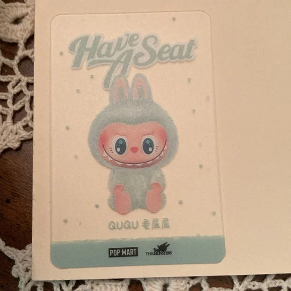 LABUBU, DOLL authentic POP MART,  Have A Seat - QUQU has QR code on box , Blue - Picture 2 of 12